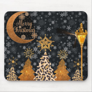 A Glamourous Wild Leopard Christmas Mouse Mat