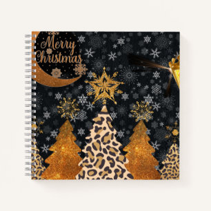 A Glamourous Wild Leopard Christmas Notebook