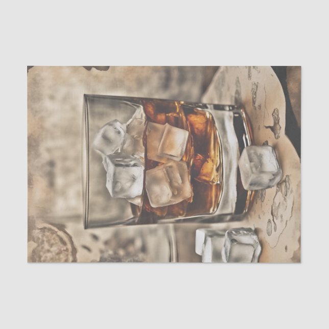 A Glass of Bourbon Whiskey Decoupage Paper (Front)