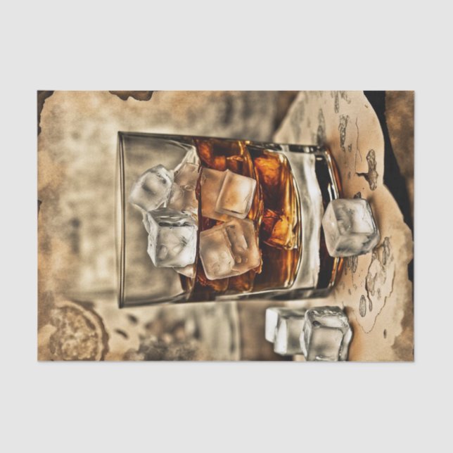 A Glass of Bourbon Whiskey Decoupage Paper (Front)