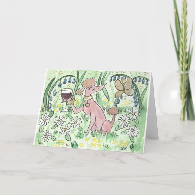 A Glass of Gamay in the Garden Card (Front)