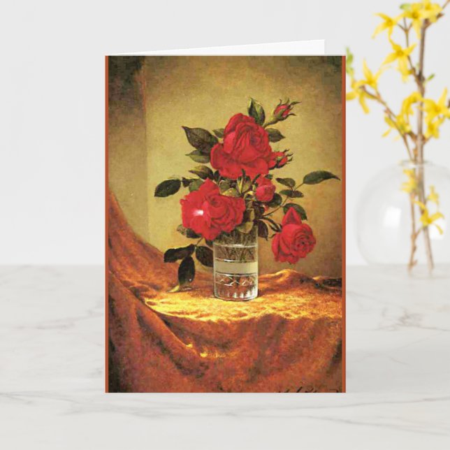 A Glass of Roses, fine art, Card (Yellow Flower)