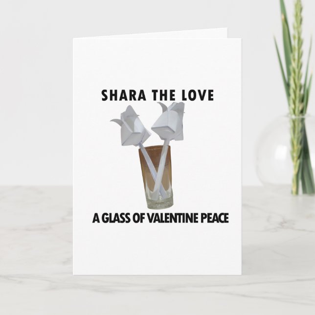 A glass of valentine peace. holiday card (Front)