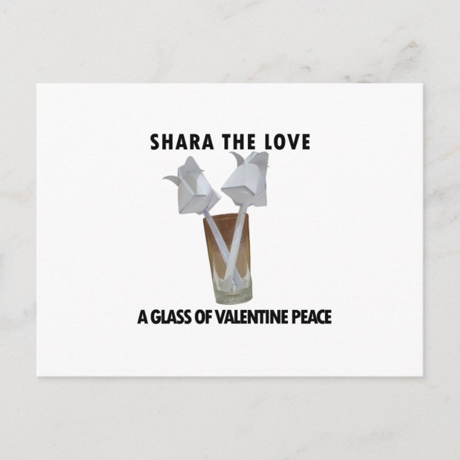 A glass of valentine peace. holiday postcard (Front)