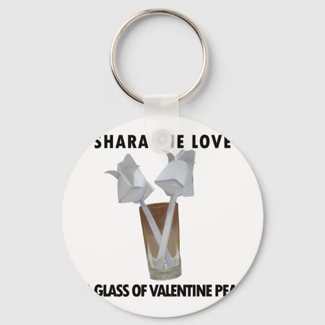 A glass of valentine peace. key ring (Front)