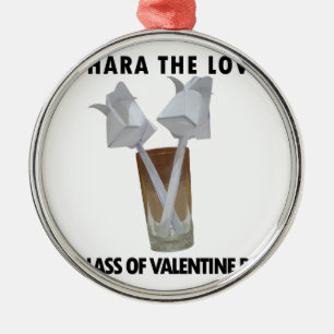 A glass of valentine peace. metal tree decoration