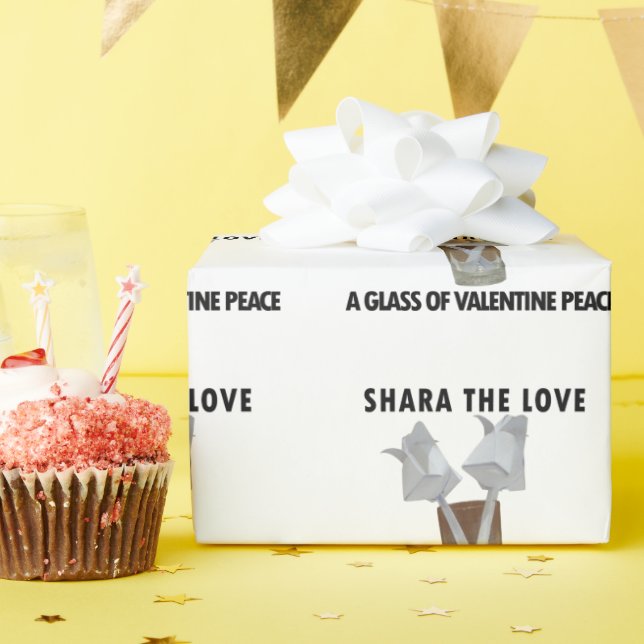 A glass of valentine peace. wrapping paper (Birthday Party)