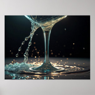 A Glimmering Spill: Liquid Glass and Light Poster