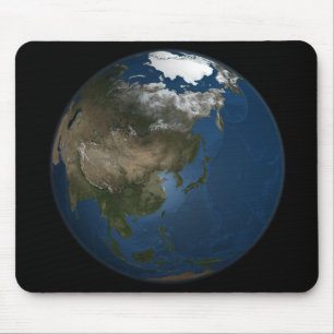 A global view over Asia with Arctic sea ice Mouse Mat
