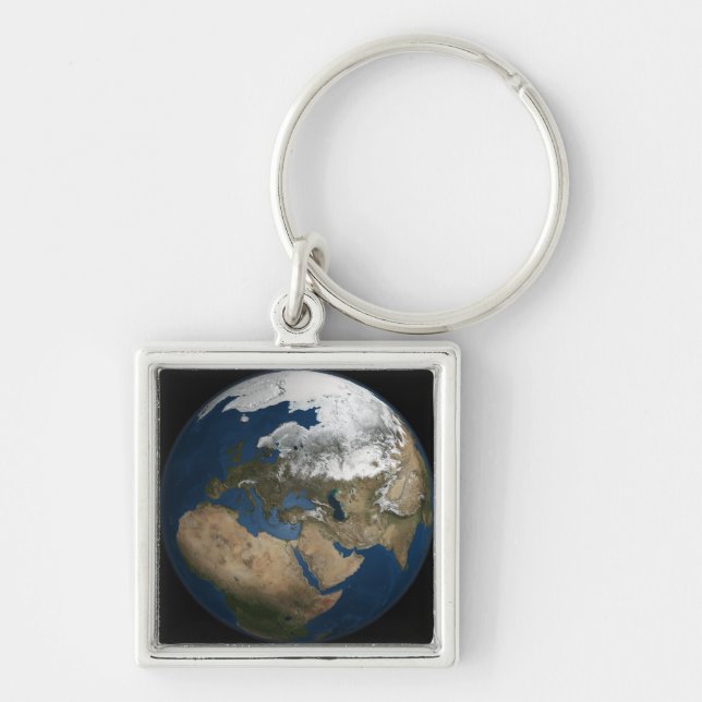 A global view over Europe and Scandinavia Key Ring (Front)
