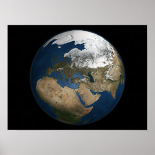 A global view over Europe and Scandinavia Poster