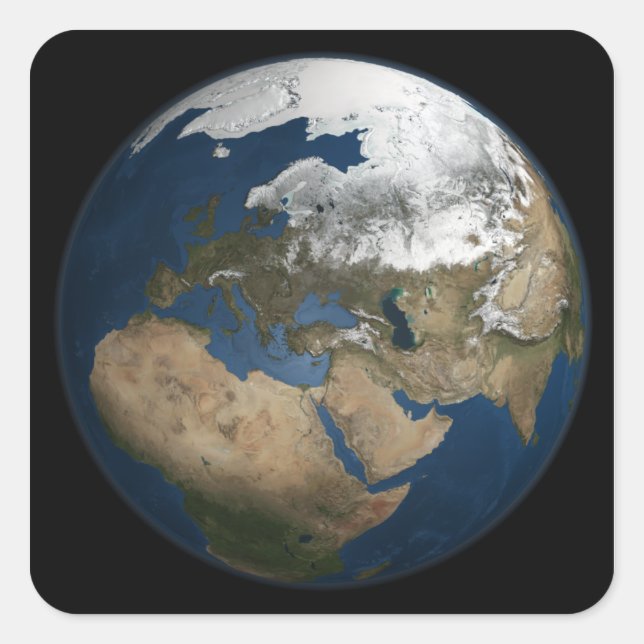 A global view over Europe and Scandinavia Square Sticker (Front)