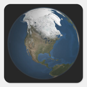 A global view over North America Square Sticker