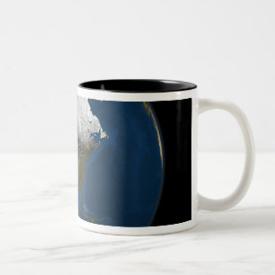 A global view over North America Two-Tone Coffee Mug