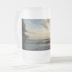 A Glorious Beach Morning Frosted Glass Beer Mug