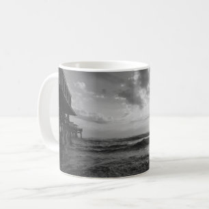 A Glorious Beach Morning Grayscale Coffee Mug