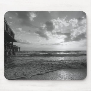 A Glorious Beach Morning Grayscale Mouse Mat