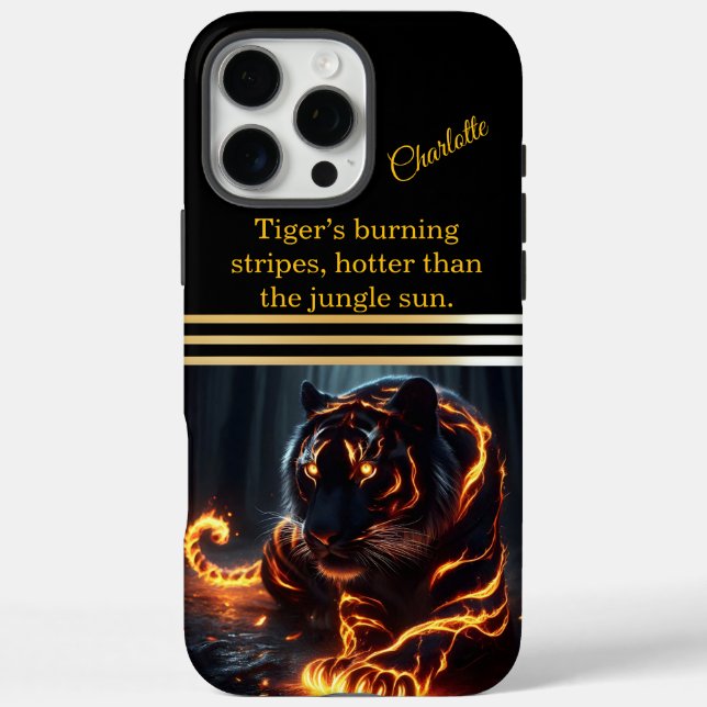 A glowing tiger prowls at night.  Case-Mate iPhone case (Back)