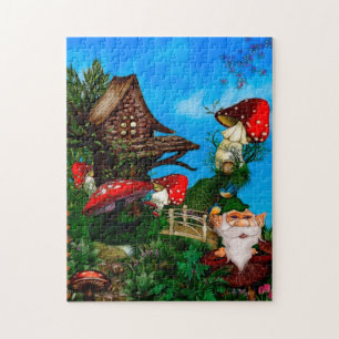 A Gnome for my Garden Fantasy Art Jigsaw Puzzle