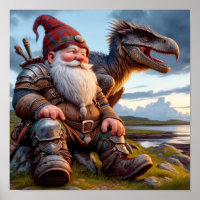 A Gnome Warrior Resting with his Dragon
