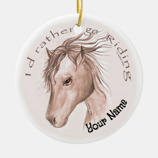 A Go Riding Horse Ceramic Ornament (Front)