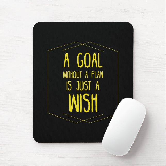 A goal without a plan inspirational quote mouse mat (With Mouse)