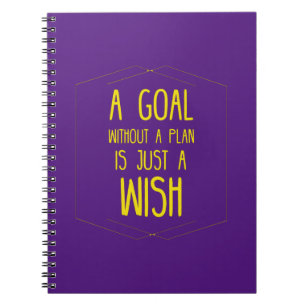 A goal without a plan inspirational quote notebook