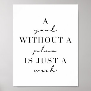 A Goal Without A Plan Is Just A Wish Poster