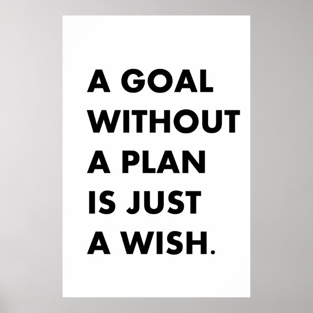 A goal without a plan  poster (Front)
