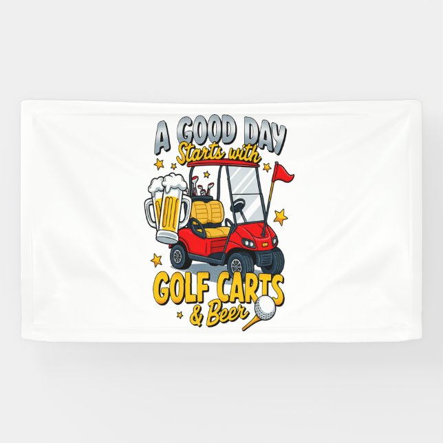 A God Day Starts with Golf Carts Banner (Horizontal)