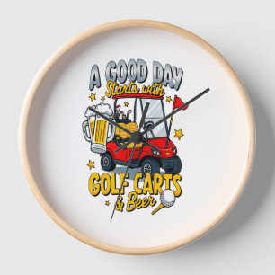 A God Day Starts with Golf Carts Clock
