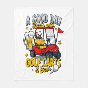 A God Day Starts with Golf Carts Fleece Blanket