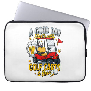 A God Day Starts with Golf Carts Laptop Sleeve