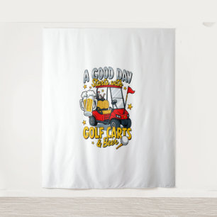 A God Day Starts with Golf Carts Tapestry