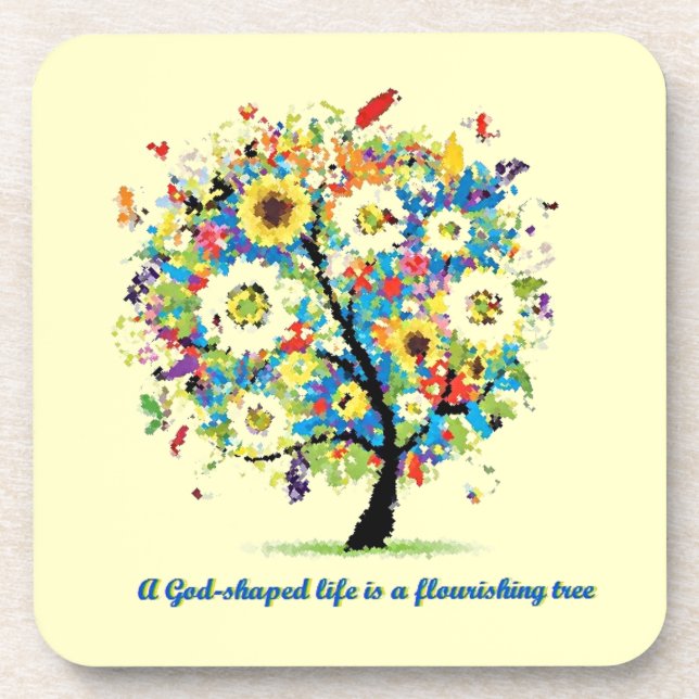 A God-Shaped Life is A Flourishing Tree Coaster (Front)