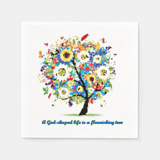 A God-Shaped Life is A Flourishing Tree Napkin (Front)