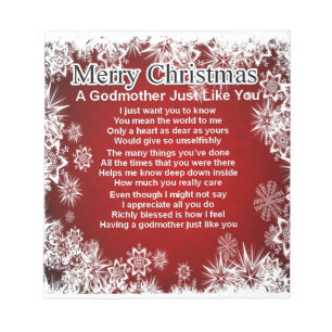 A godmother poem - christmas design notepad
