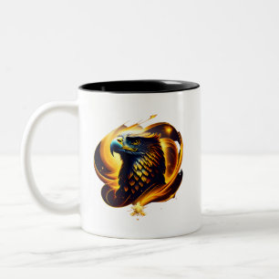 A Gold Eagle Head  Two-Tone Coffee Mug