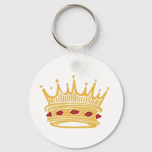 A Golden King's Crown With Jewels Key Ring (Front)