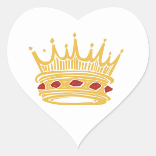 A Golden King's Crown With Jewels Wedding Hearts Heart Sticker