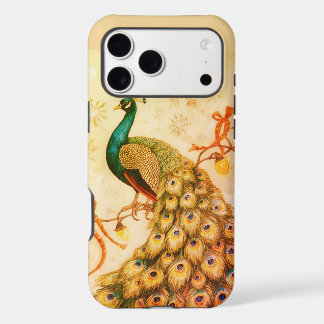 A Golden Peacock On a Christmas iPhone