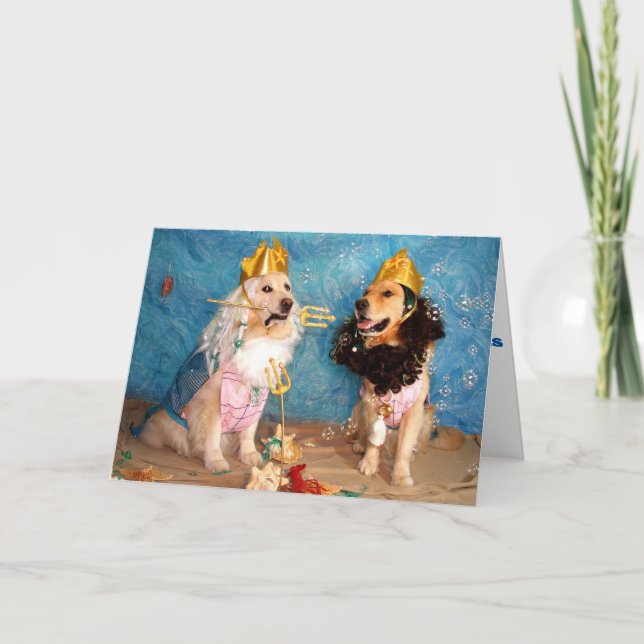 A Golden Poseidon and Triton Birthday Card (Front)
