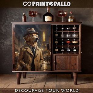 A Golden Retriever as a detective in Paris  Tissue Paper