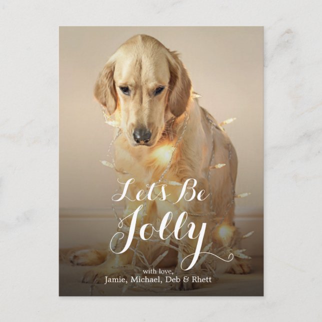 A Golden Retriever dog Holiday Postcard (Front)