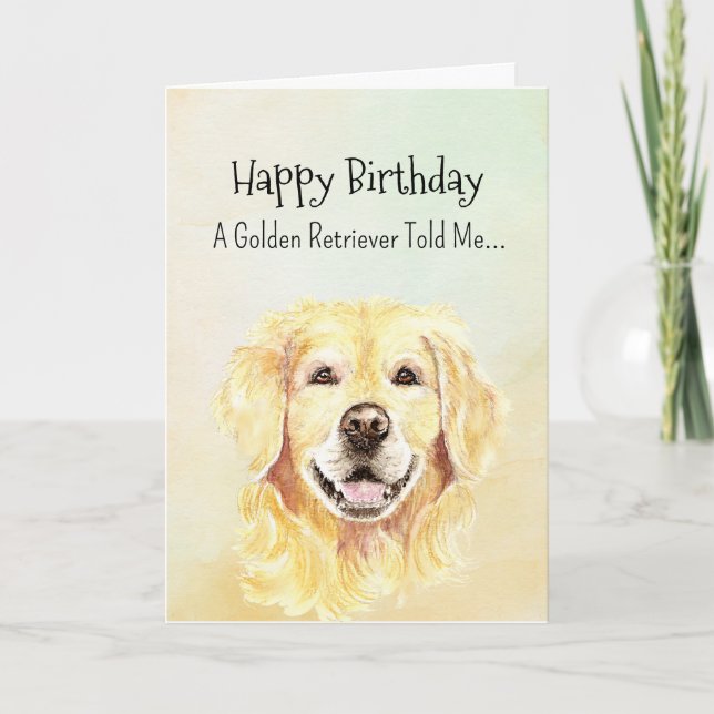 A Golden Retriever Personality Birthday Fun Animal Card (Front)
