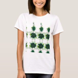 A golden retriever puppy sits on a grassy field, w T-Shirt