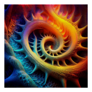 A Golden Spiked mandelbrot Set Fractal Poster