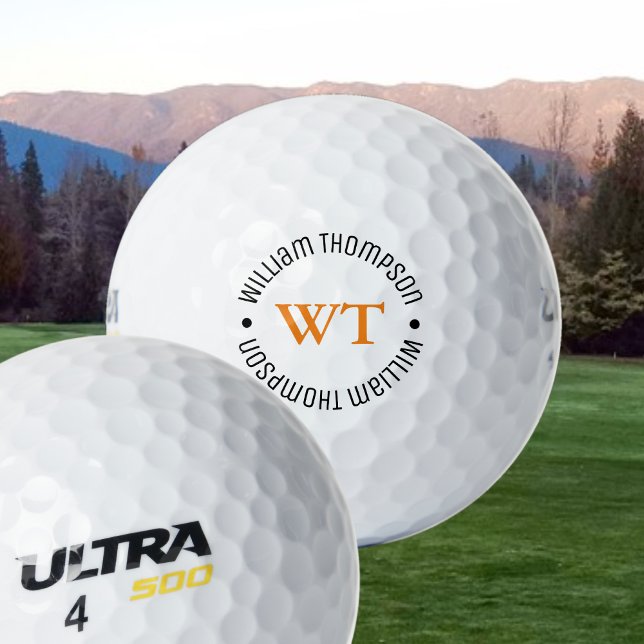 a Golf Ball with Name (circle monogram) (Creator Uploaded)