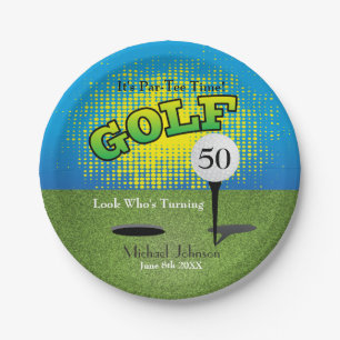 A Golf Player Party Paper Plate