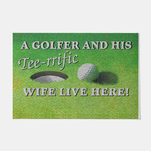 A Golfer And His Wife Live Here Doormat
